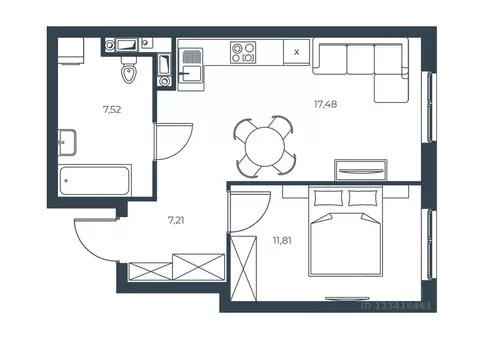 1-к кв. Астраханская область, Астрахань Татарская Слобода кв-л,  ...