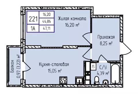 1-к кв. Удмуртия, Ижевск ул. Героя России Ильфата Закирова, 20А (47.26 ...