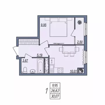 1-к кв. Волгоградская область, Волгоград ул. Тракторостроителей, 31/1 ...