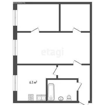 2-комнатная квартира: Омск, посёлок Амурский, улица Багратиона, 6 ...