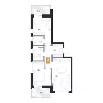 2-к кв. Курская область, Курск Парковый квартал Чувства жилой комплекс ...