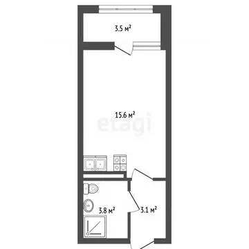 Студия Краснодарский край, Анапа Парковая ул., 61к2 (26.0 м)