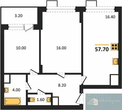 2-к кв. Воронежская область, Воронеж бул. Содружества, 6 (57.8 м)