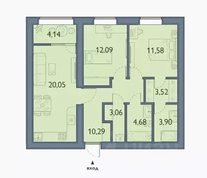 2-к кв. Брянская область, Брянский район, пос. Мичуринский, ...