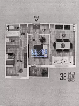 2-к кв. Курская область, Курск Рябиновая ул., 26Б (54.9 м)