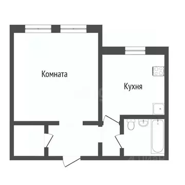 1-к кв. Тюменская область, Тобольск ул. Набережная Кирова, 18 (29.1 м)