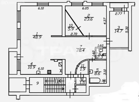 3-комнатная квартира: Воронеж, улица Журналистов, 3/1 (160 м)