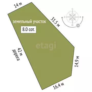 Участок в Батальненское сельское поселение, СНТ Нептун (7.98 м)