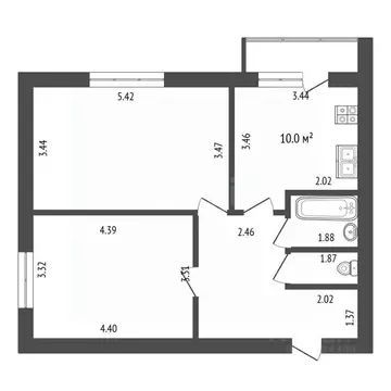 2-к кв. Мордовия, Саранск Мордовская ул., 35к192 (59.0 м)