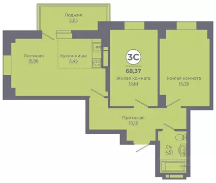 3-к кв. Ростовская область, Ростов-на-Дону Левенцовский мкр, ...