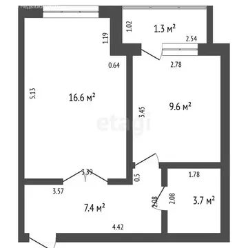 1-комнатная квартира: Калининград, улица Менделеева, 30 (37.3 м)