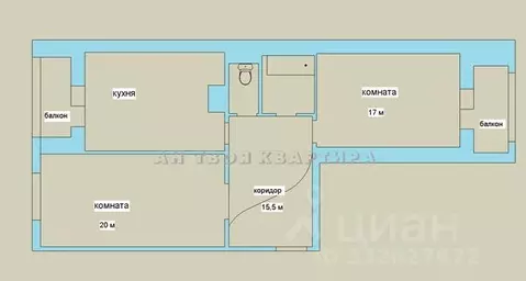 2-к кв. Московская область, Балашиха Заречная ул., 32 (79.0 м)