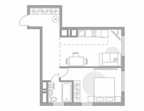 2-комнатная квартира: Долгопрудный, Заводская улица, 1 (44.4 м)