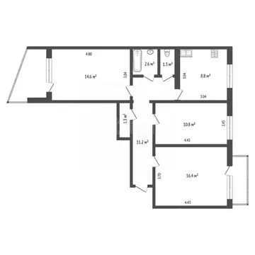 3-к кв. Коми, Усинск ул. Нефтяников, 36 (66.7 м)