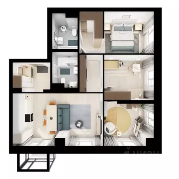3-к кв. Москва Нарвин жилой комплекс, к1.3 (73.8 м)
