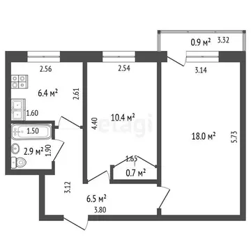 2-комнатная квартира: Стерлитамак, микрорайон Шахтау, улица Карла ...