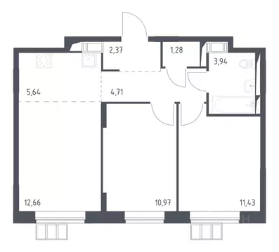 2-к кв. Москва ул. Алхимовская, 1к5 (53.0 м)