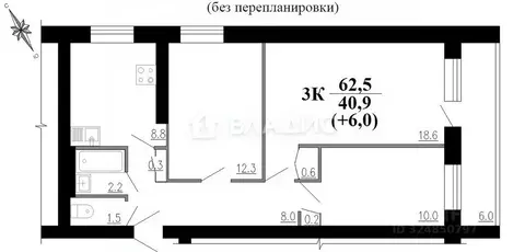 3-к кв. Воронежская область, Воронеж Средне-Московская ул., 3 (62.5 м)
