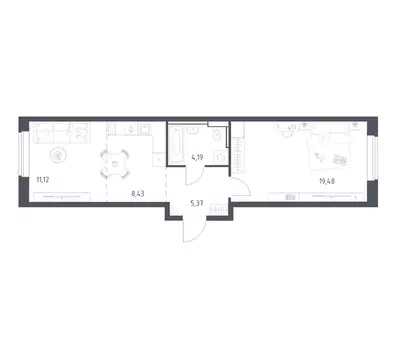1-комнатная квартира: посёлок городского типа Мисайлово, микрорайон ...