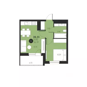 1-к кв. Тюменская область, Тюменский муниципальный округ, д. Патрушева ...