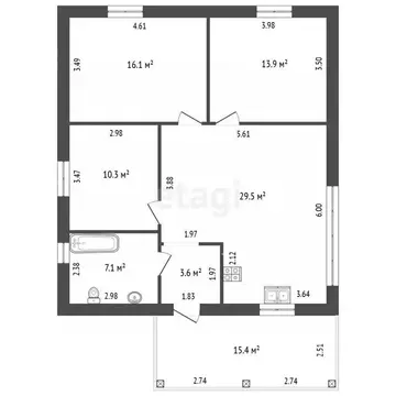 Дом в Костромская область, Костромской район, Бакшеевское с/пос, пос. ...