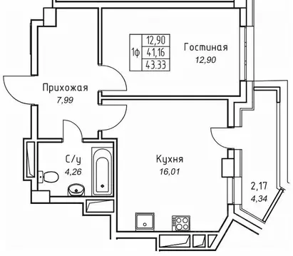 1-к кв. Саха (Якутия), Якутск 11-й кв-л,  (43.33 м)