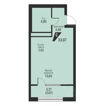 1-к кв. Свердловская область, Екатеринбург просп. Космонавтов, 100 ...