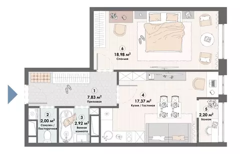 3-к кв. Московская область, Пушкино Надсоновский туп. (69.4 м)