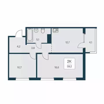 2-к кв. Новосибирская область, Новосибирск Игарская ул., 6 (59.2 м)