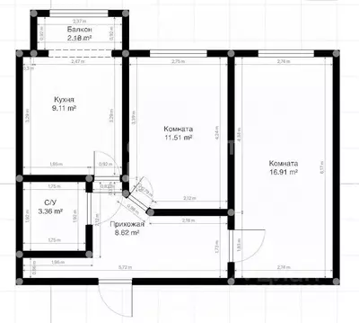2-к кв. Кабардино-Балкария, Нальчик ул. Головко, 99 (50.0 м)