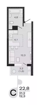 Студия Краснодарский край, Новокубанск Капланово мкр, Эво жилой ...