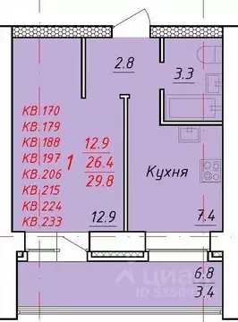 1-к кв. Алтайский край, Новоалтайск Индустриальная ул., 18А (29.8 м)