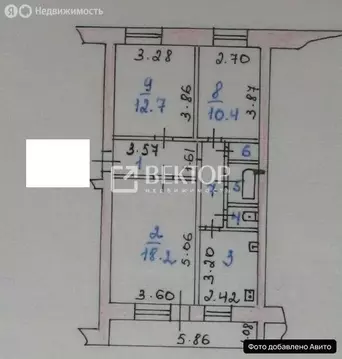 3-комнатная квартира: Иваново, 3-я улица Чайковского, 4 (65 м)