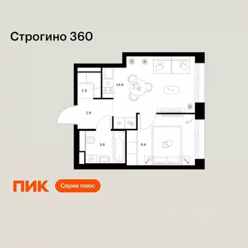 1-к кв. Москва ул. Маршала Воробьева, 12к3 (32.1 м)