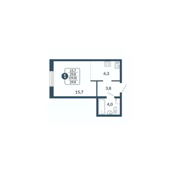 1-к кв. Кировская область, Киров ул. Анжелия Михеева, 5 (29.8 м)