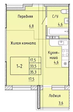 1-к кв. Приморский край, Артем  (35.3 м)