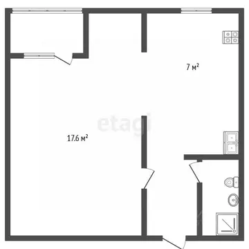 1-к кв. Санкт-Петербург дор. Муринская, 10к1 (29.6 м)
