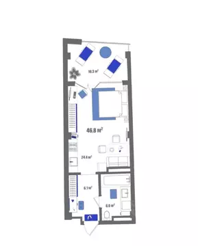Студия Крым, Судак ул. Набережная, 75 (46.8 м)