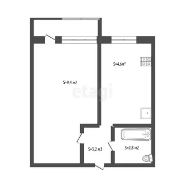 1-комнатная квартира: Бийск, улица Михаила Ломоносова, 32 (20 м)