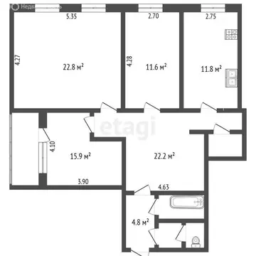 4-комнатная квартира: Вологда, Советский проспект, 131Б (96 м)