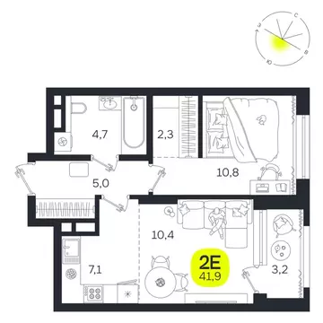 2-к кв. Свердловская область, Екатеринбург Южная Ботаника жилрайон, ...