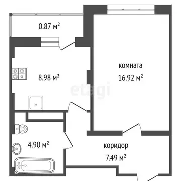 1-комнатная квартира: Ярославль, Брагинская улица, 18к4 (39 м)