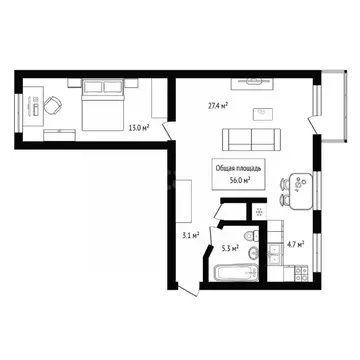2-к кв. Алтай, Горно-Алтайск Коммунистический просп. (56.0 м)