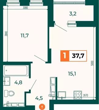 1-к кв. Свердловская область, Екатеринбург ВИЗ жилрайон, Квартал ...