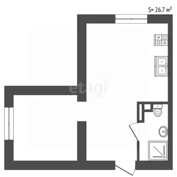 Студия Санкт-Петербург Октябрьская наб., 108к1БД (26.7 м)
