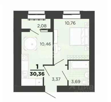 1-к кв. Рязанская область, Рязань ул. Семчинская, 9 (30.0 м)