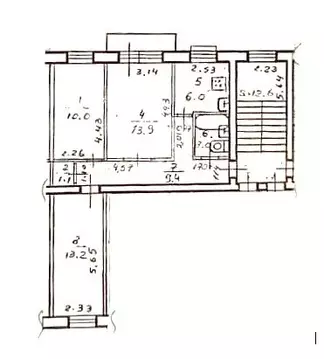 3-комнатная квартира: Подольск, улица Карла Маркса, 2/23 (56.6 м)