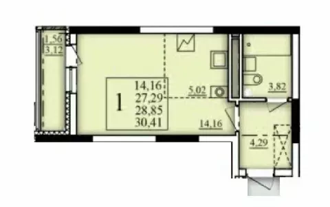 1-к кв. Башкортостан, Уфа Затон-Восточный жилрайон, Паруса жилой ...