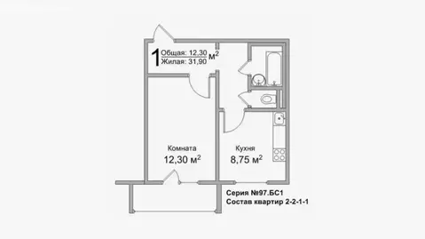 1-комнатная квартира: Челябинск, улица Героев Танкограда, 50 (33 м)