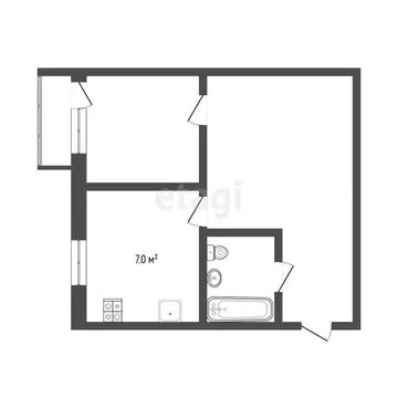 1-комнатная квартира: Тюмень, улица Мира, 29 (29.6 м)